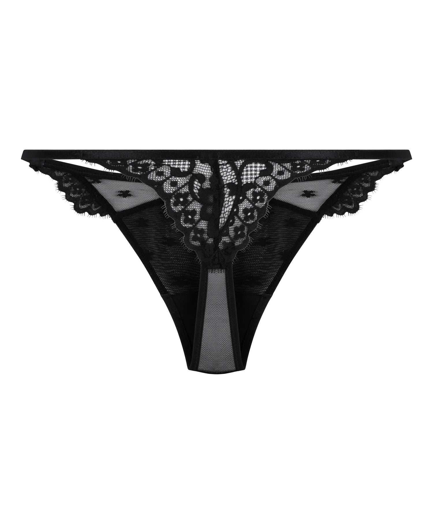 Hunkemoller Black Women Valora Highleg Thong SKU: 304330_Black Image 05