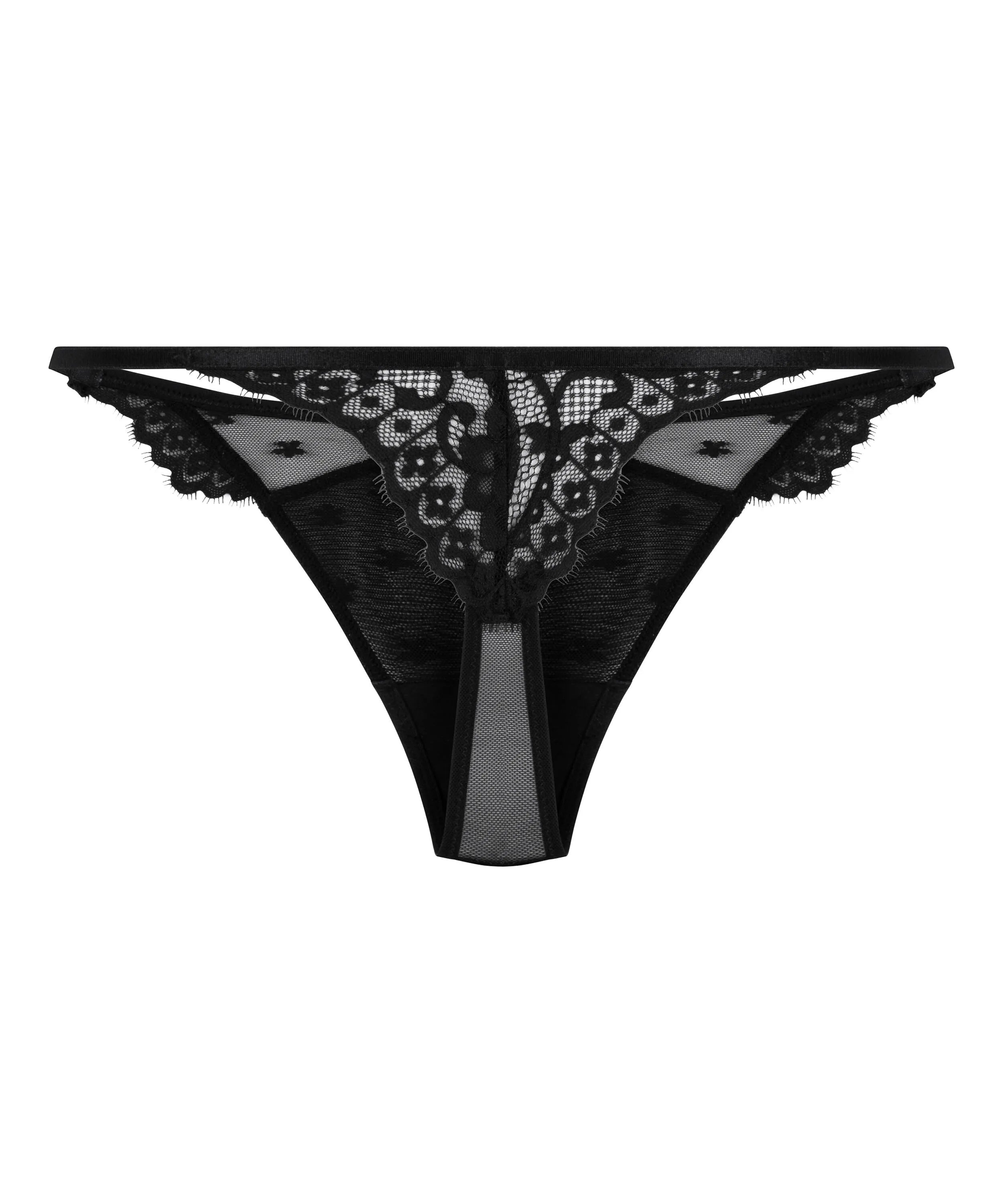 Hunkemoller Black Women Valora Highleg Thong SKU: 304330_Black Image 05