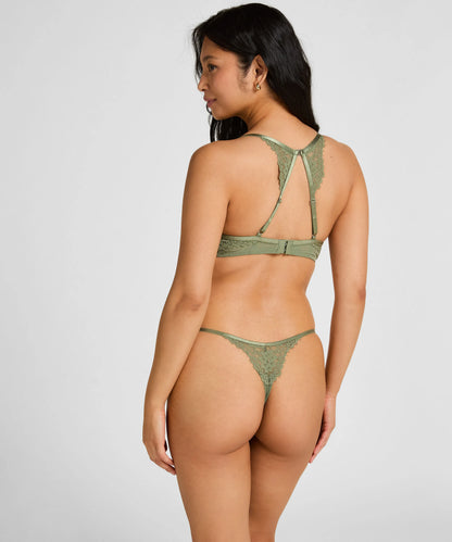 Hunkemoller Green Women Valora Highleg Thong SKU: 304331_Green Image 03