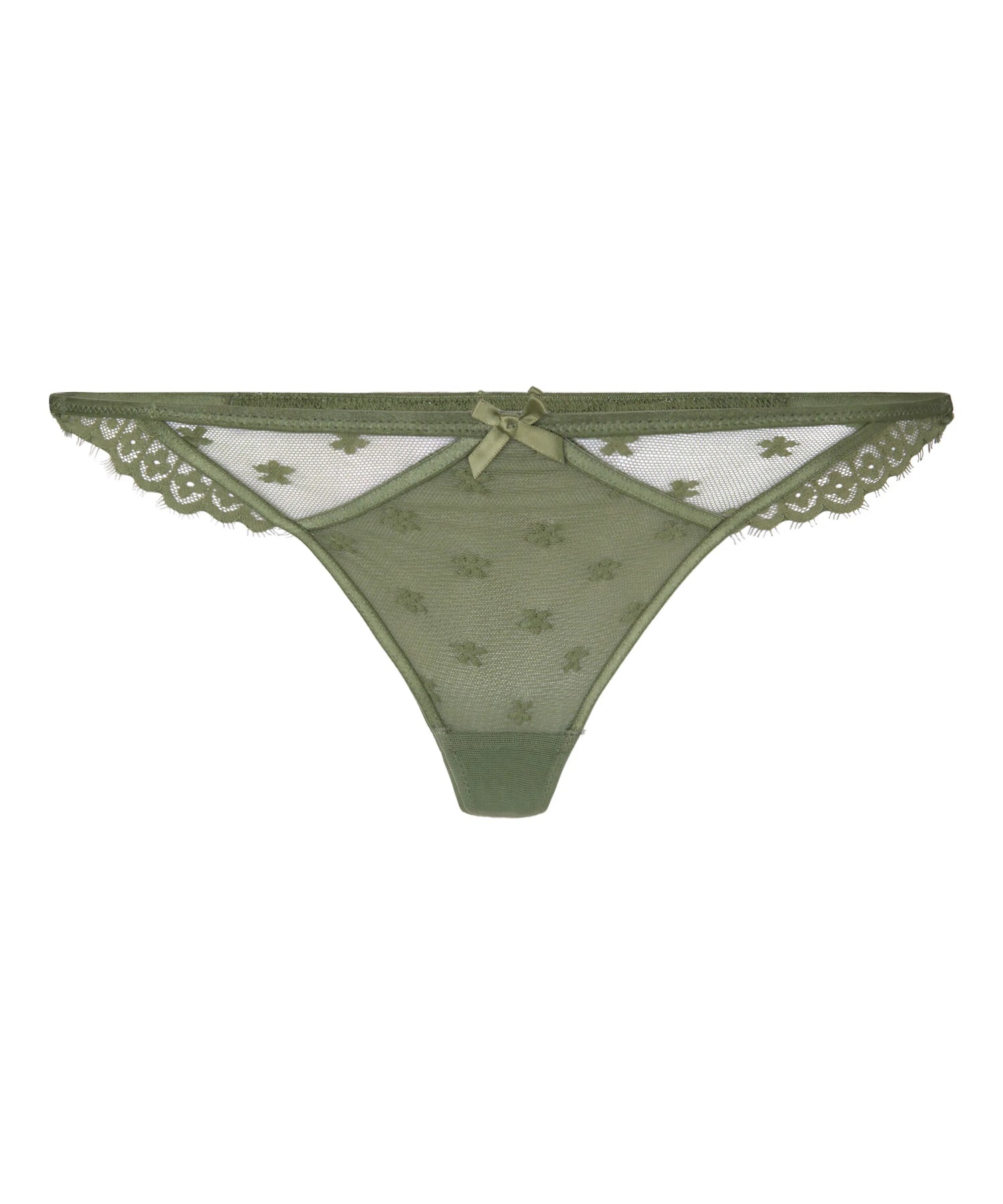 Hunkemoller Green Women Valora Highleg Thong SKU: 304331_Green Image 04
