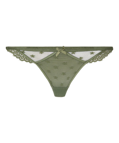 Hunkemoller Green Women Valora Highleg Thong SKU: 304331_Green Image 04