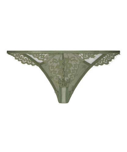 Hunkemoller Green Women Valora Highleg Thong SKU: 304331_Green Image 05