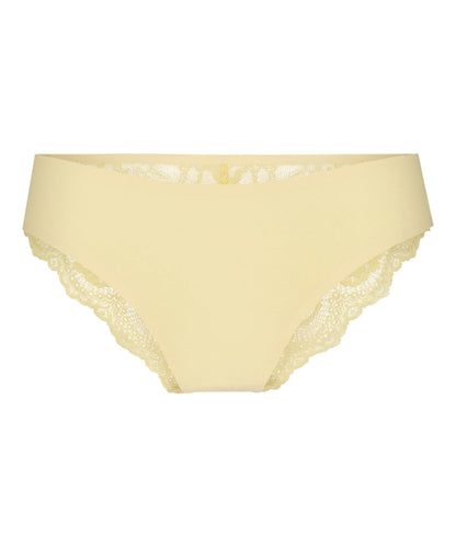 Hunkemoller Yellow Women Invisible Lace Back Brazilian SKU: 304445_Yellow Image 04