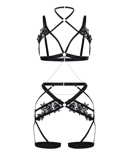 Hunkemoller Black Women Applique Harness SKU: 304470_Black Image 06