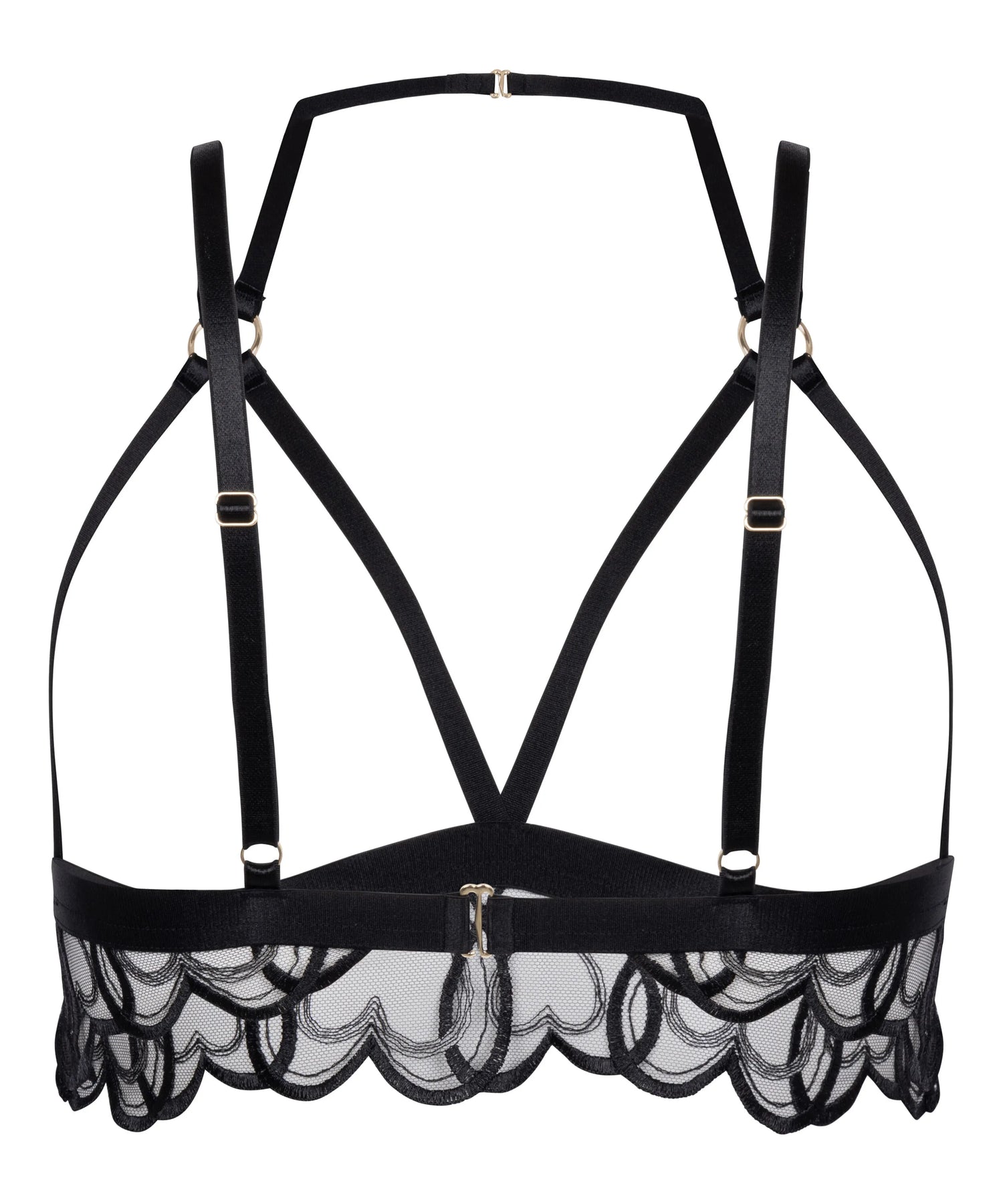 Hunkemoller Black Women Olivia Open Bralette SKU: 304472_Black Image 06
