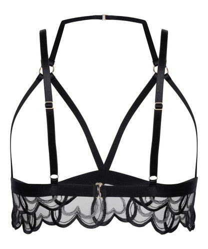 Hunkemoller Black Women Olivia Open Bralette SKU: 304472_Black Image 06
