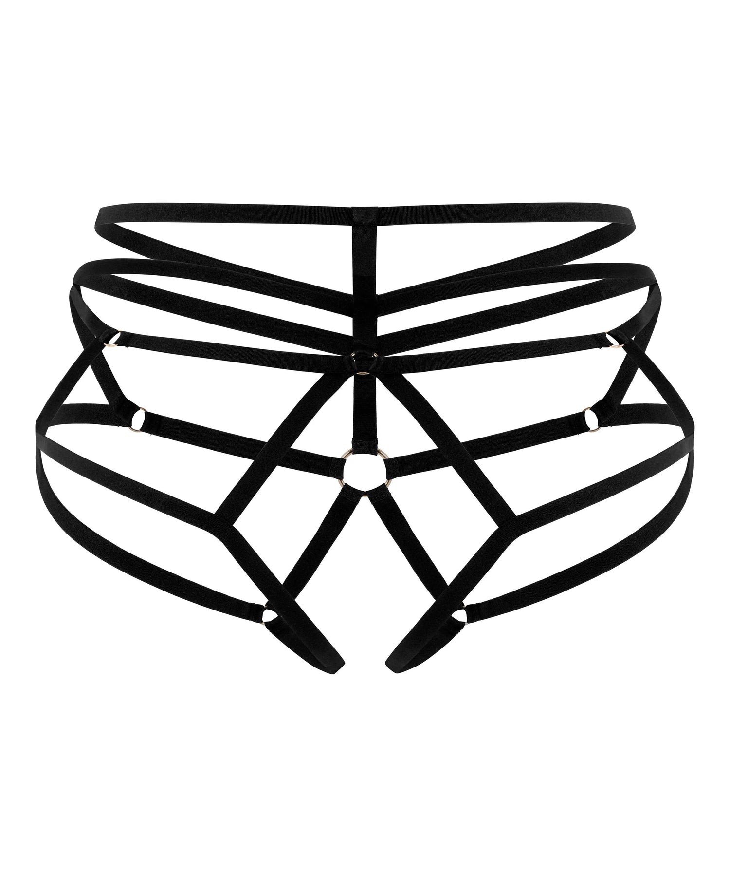 Hunkemoller Black Women Elastic Open Brief SKU: 304476_Black Image 04