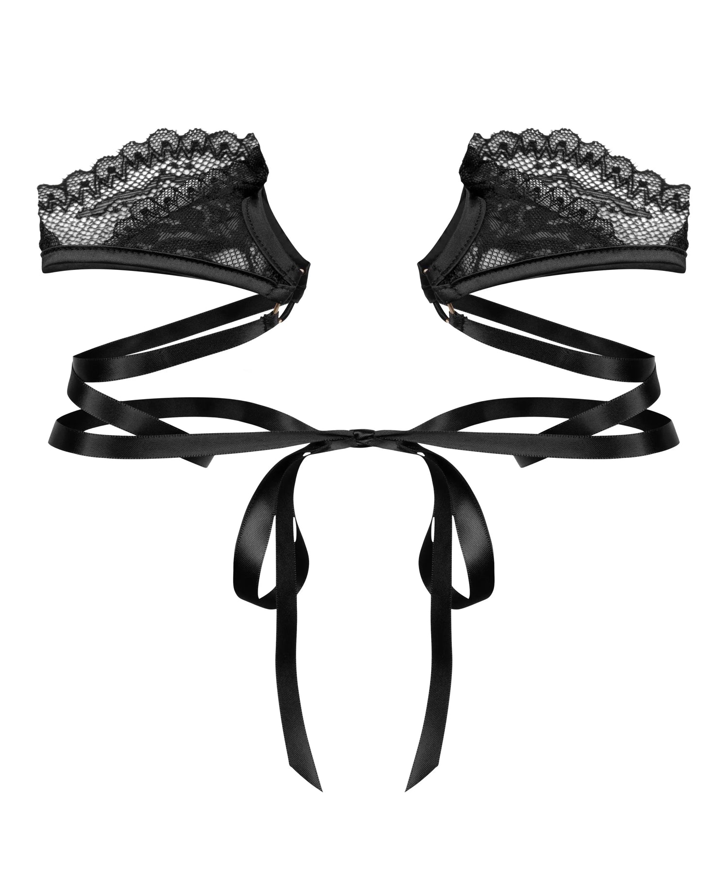 Hunkemoller Black Women Lace Handcuffs SKU: 304486_Black Image 04