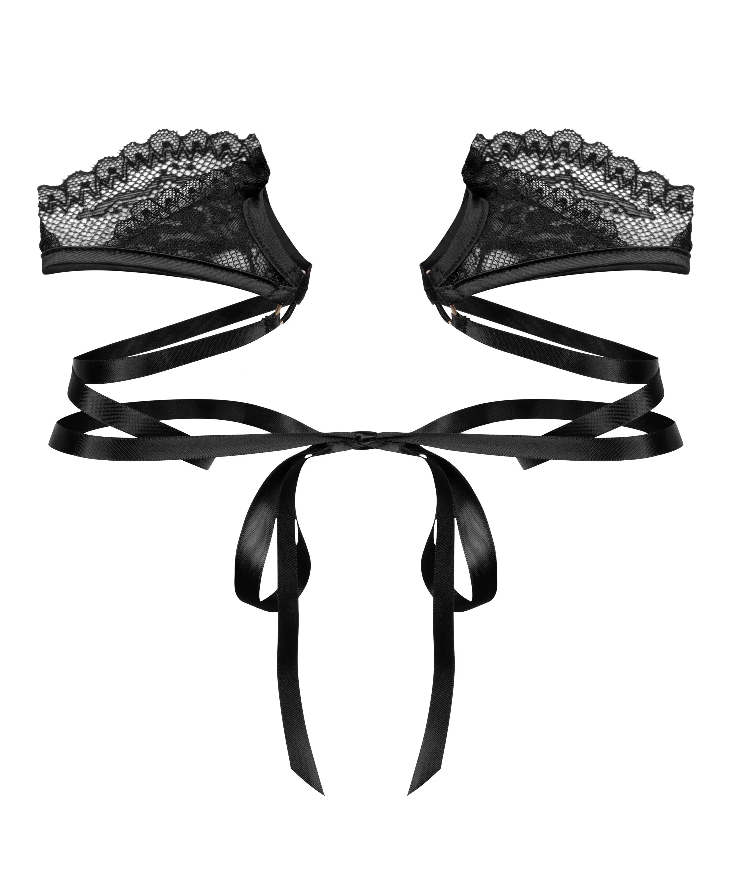 Hunkemoller Black Women Lace Handcuffs SKU: 304486_Black Image 04
