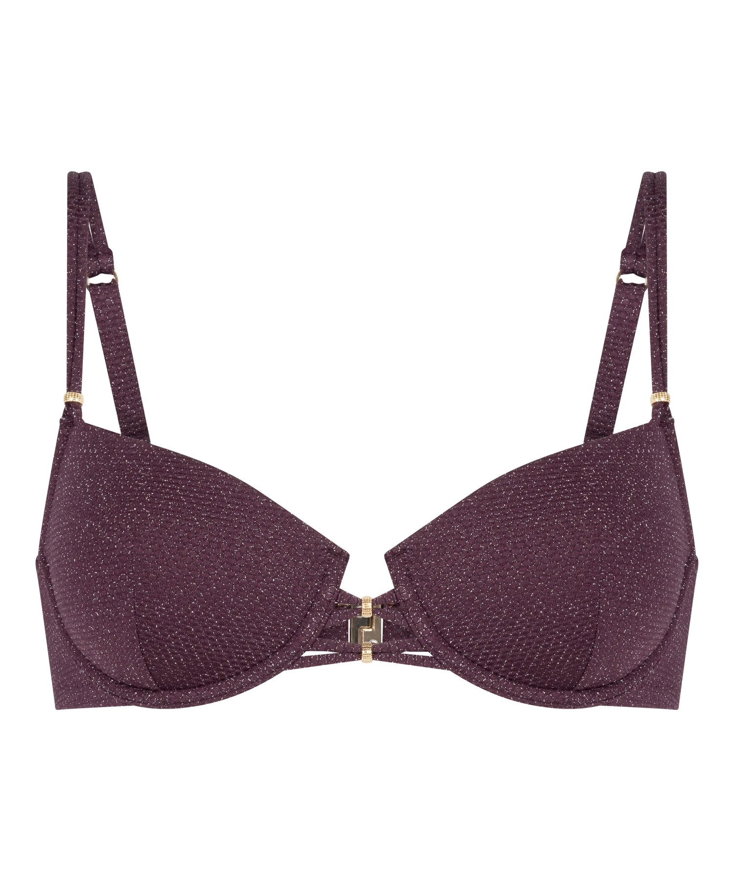 Hunkemoller Purple Women Panama Padded Underwired Bikini Top SKU: 304525_Purple Image 05