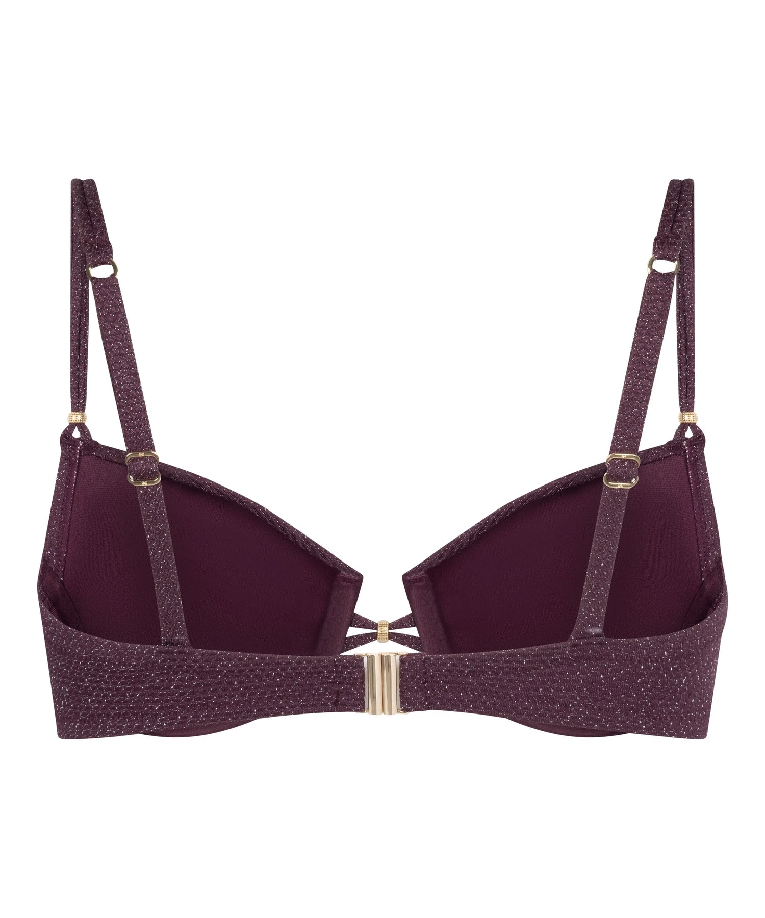 Hunkemoller Purple Women Panama Padded Underwired Bikini Top SKU: 304525_Purple Image 06