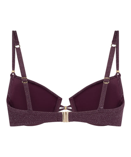 Hunkemoller Purple Women Panama Padded Underwired Bikini Top SKU: 304525_Purple Image 06