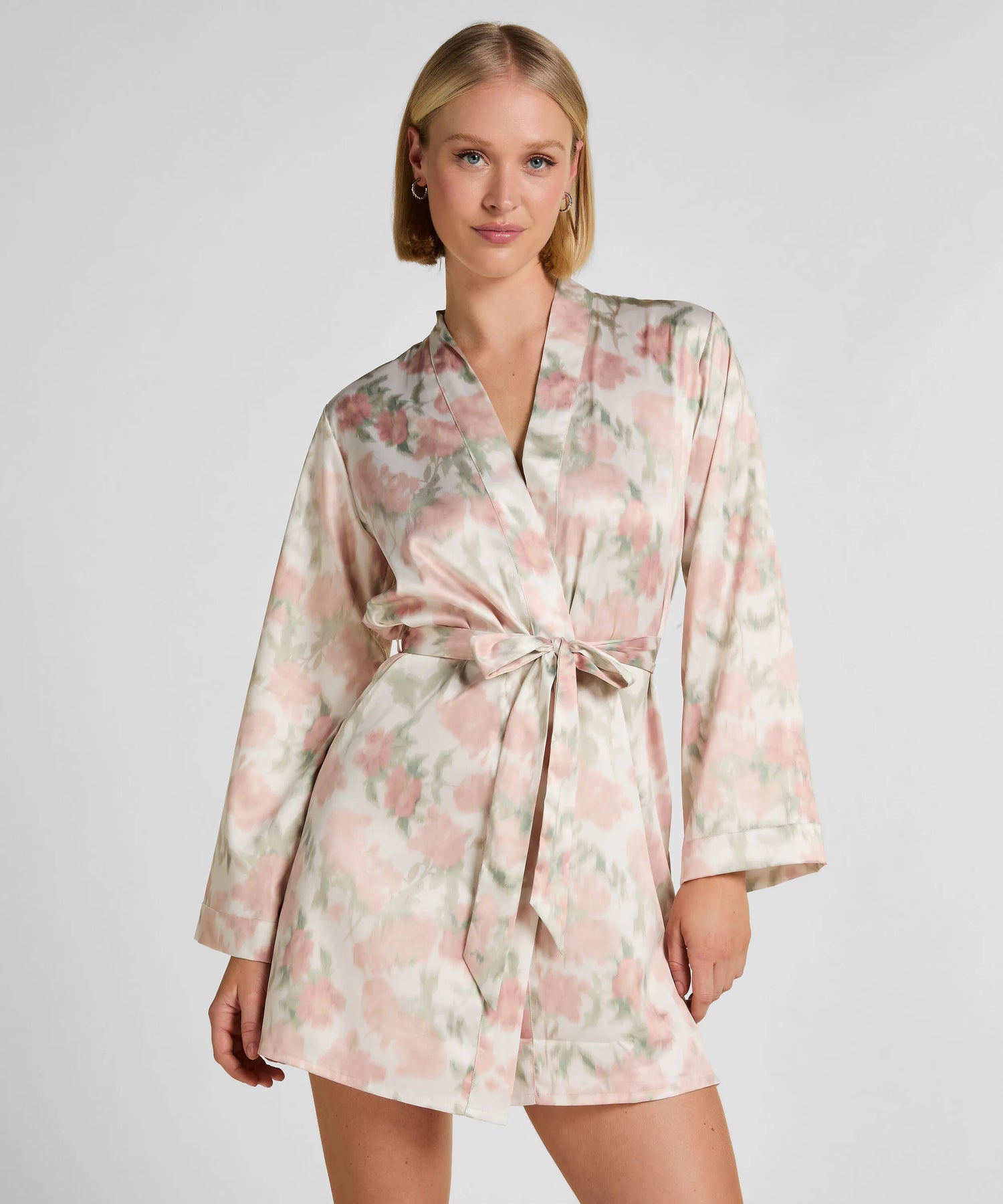 Hunkemoller White Women Floral Kimono SKU: 304579_White Image 01