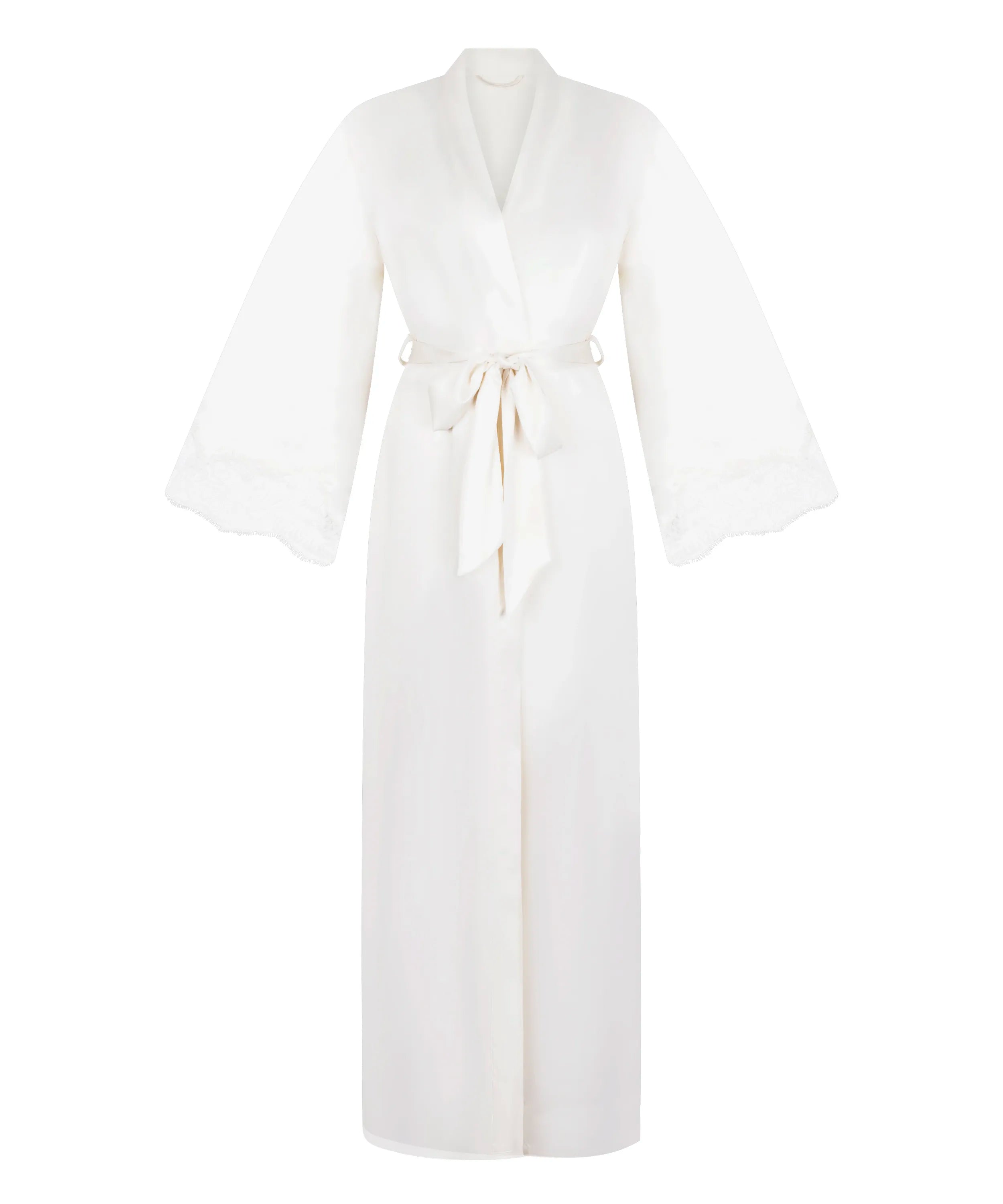 Hunkemoller Gardenia Women Kimono Long Satin Valerie SKU: 304581_Gardenia Image 04