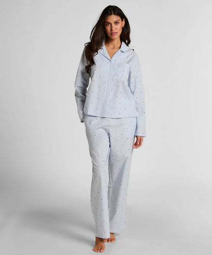 Hunkemoller Cornflower Blue Women Jacket Cotton Stripe Heart SKU: 304584_Cornflower Blue Image 04