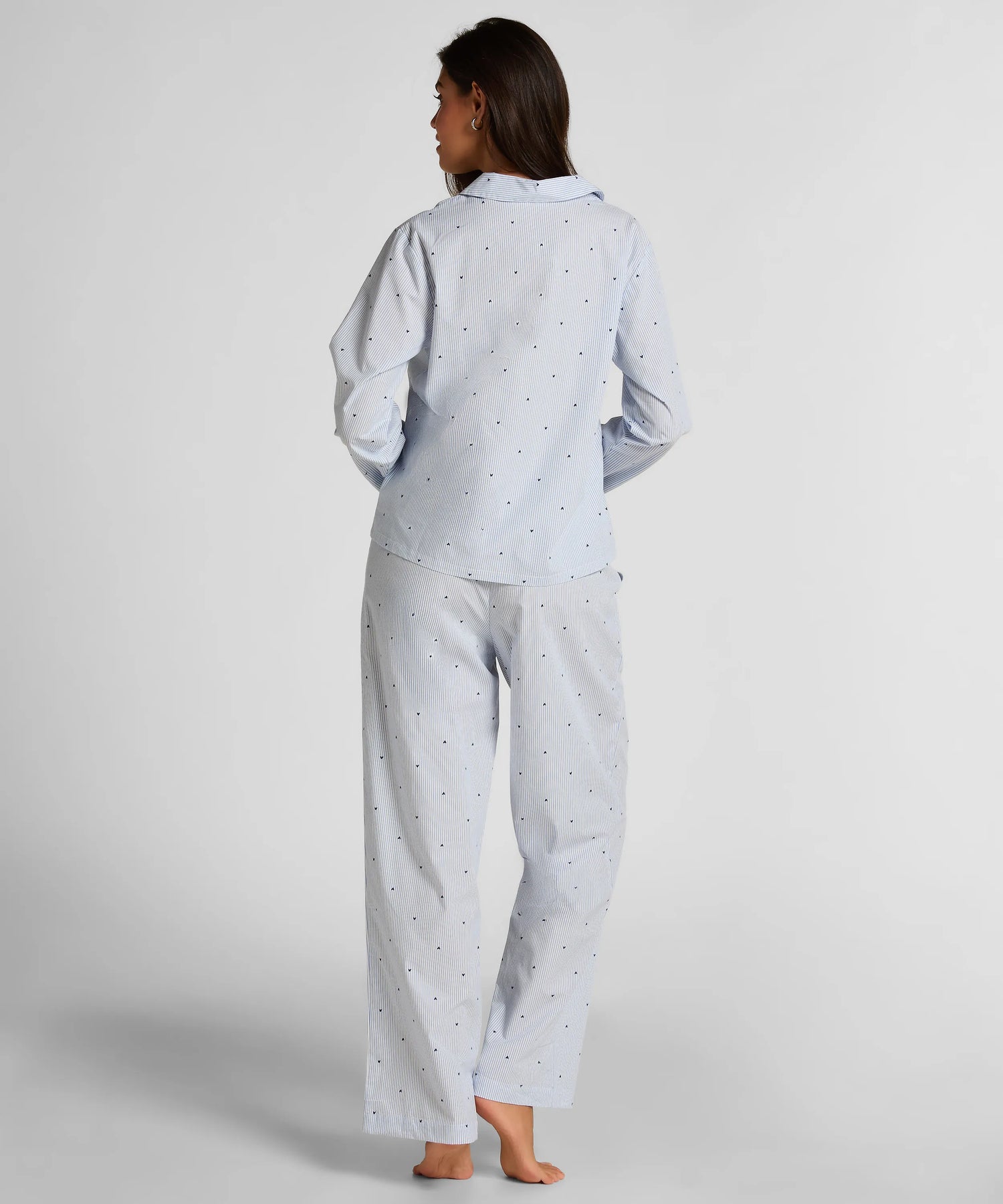 Hunkemoller Cornflower Blue Women Jacket Cotton Stripe Heart SKU: 304584_Cornflower Blue Image 05