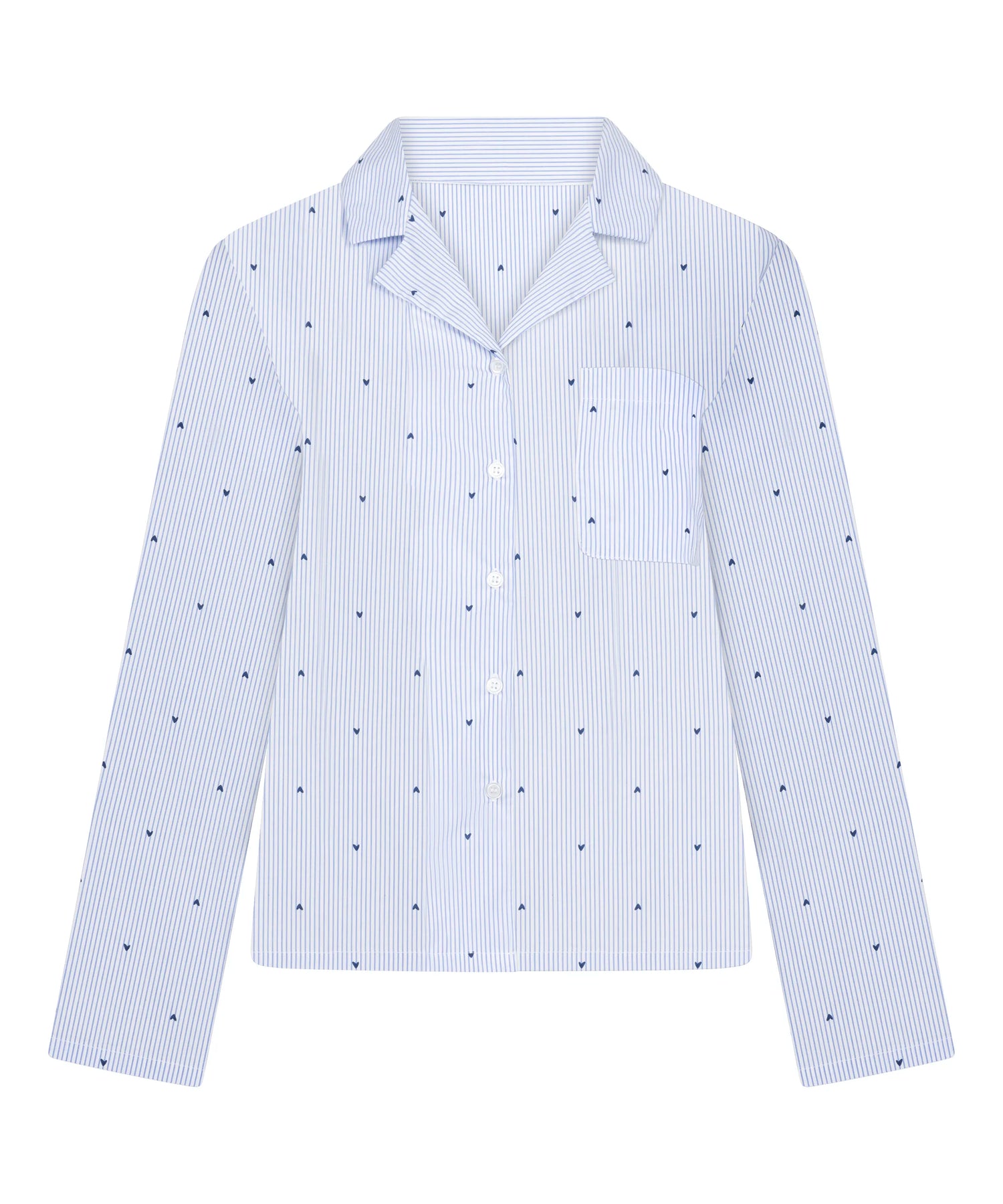 Hunkemoller Cornflower Blue Women Jacket Cotton Stripe Heart SKU: 304584_Cornflower Blue Image 06