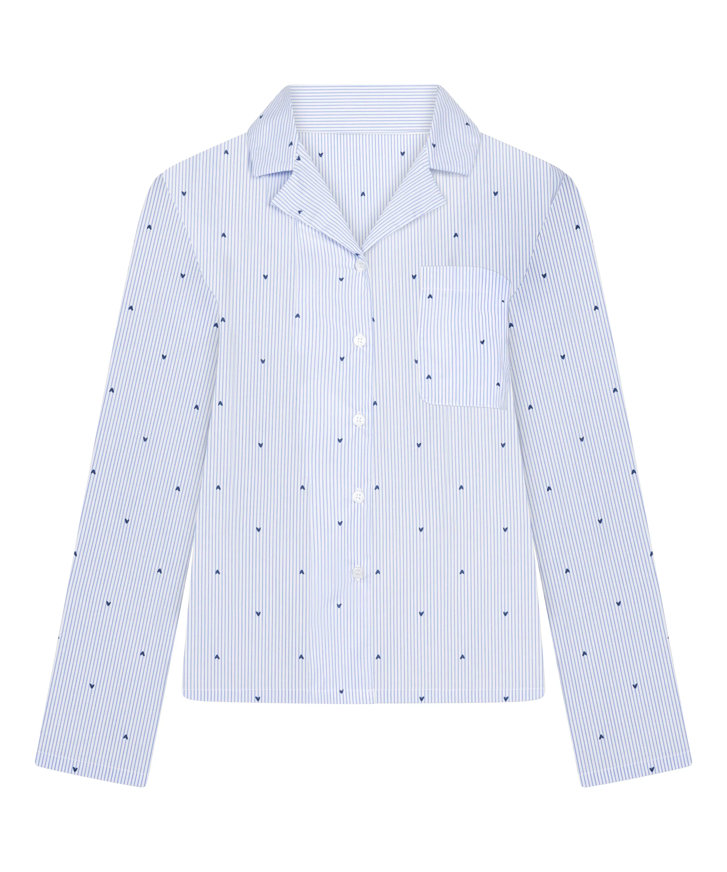 Hunkemoller Cornflower Blue Women Jacket Cotton Stripe Heart SKU: 304584_Cornflower Blue Image 06