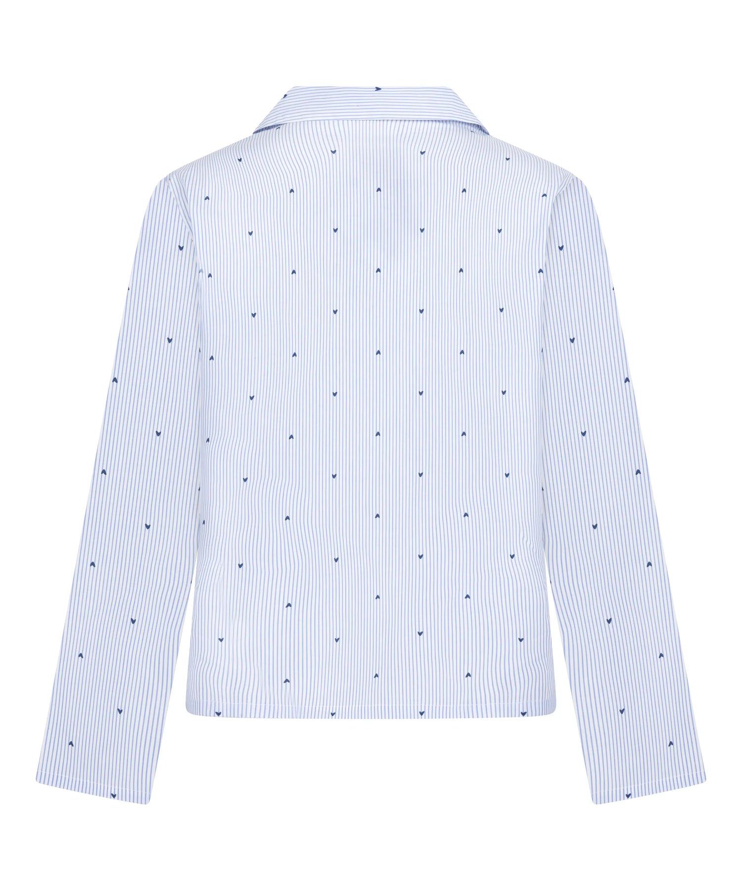 Hunkemoller Cornflower Blue Women Jacket Cotton Stripe Heart SKU: 304584_Cornflower Blue Image 07