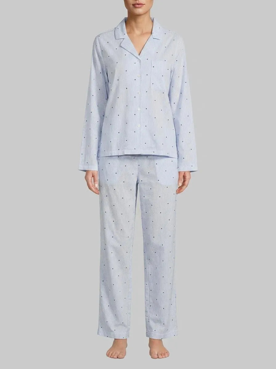 Hunkemoller Cornflower Blue Women Pant Cotton Stripe Heart SKU: 304586_Cornflower Blue Image 00