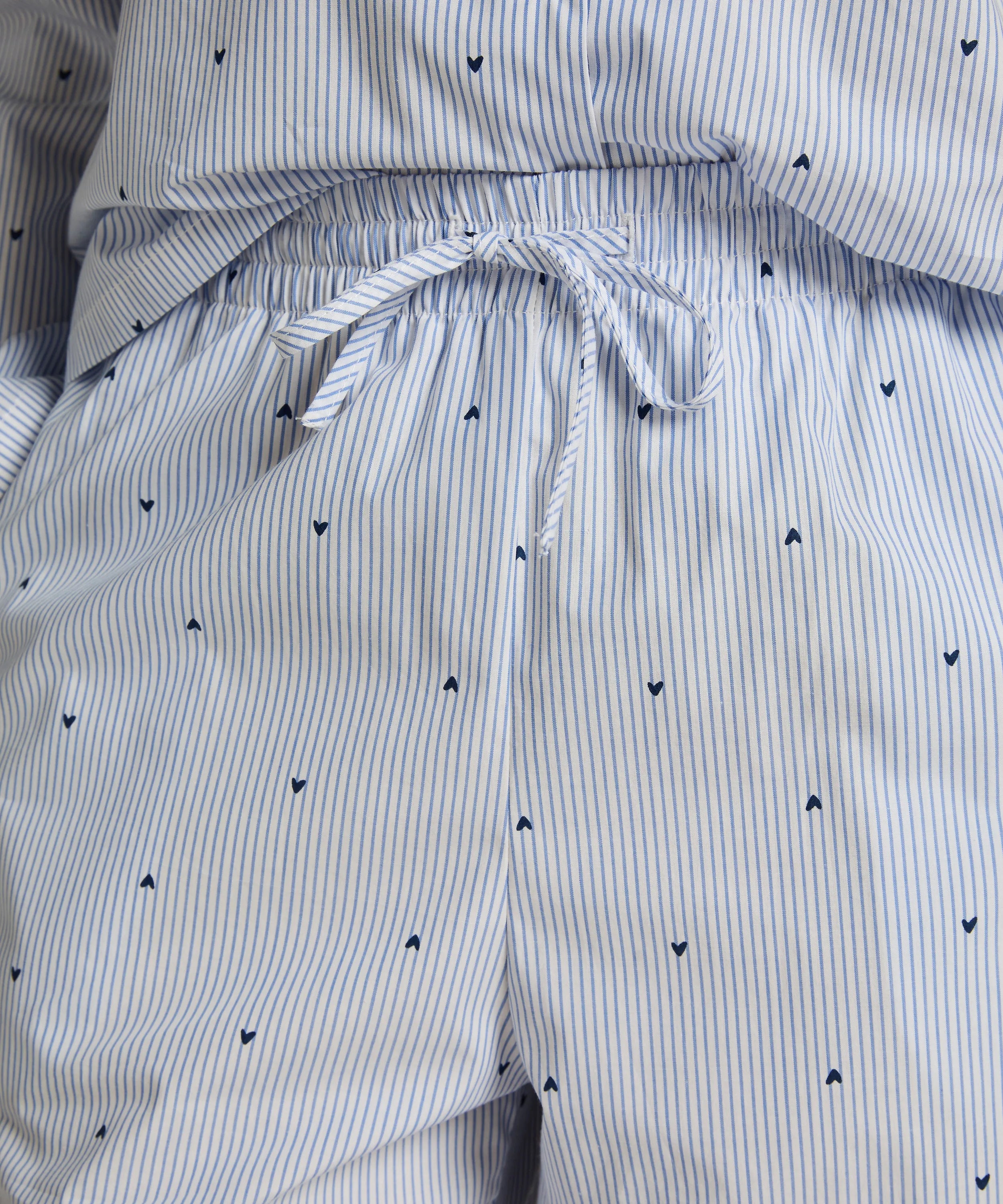 Hunkemoller Cornflower Blue Women Pant Cotton Stripe Heart SKU: 304586_Cornflower Blue Image 03