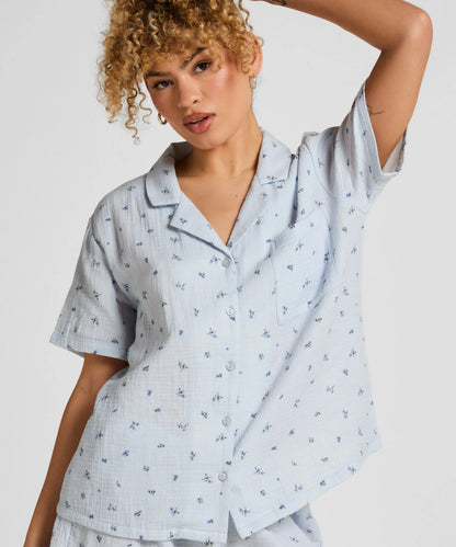 Hunkemoller Blue Women Muslin Jacket SKU: 304587_Blue Image 01