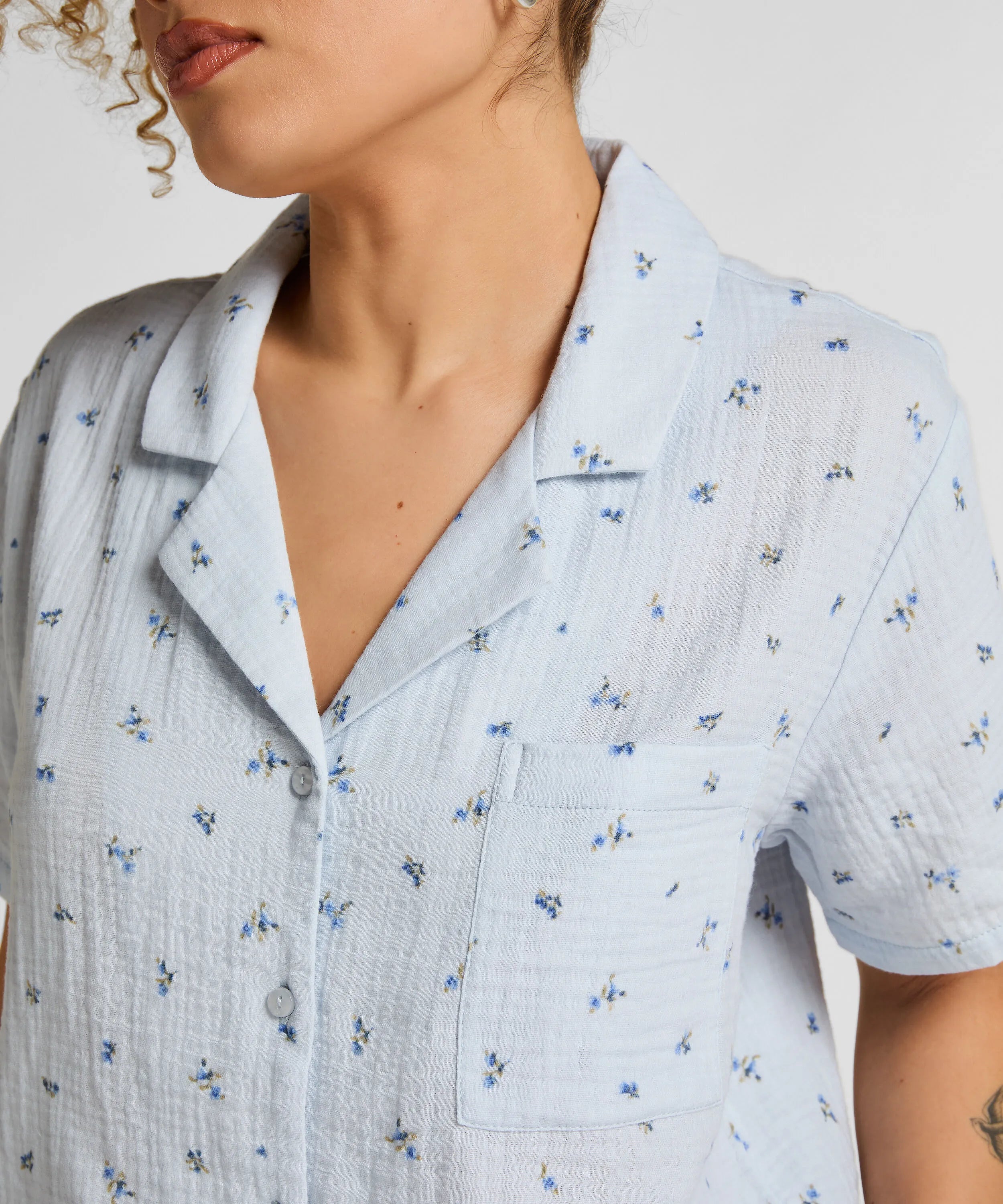 Hunkemoller Blue Women Muslin Jacket SKU: 304587_Blue Image 02