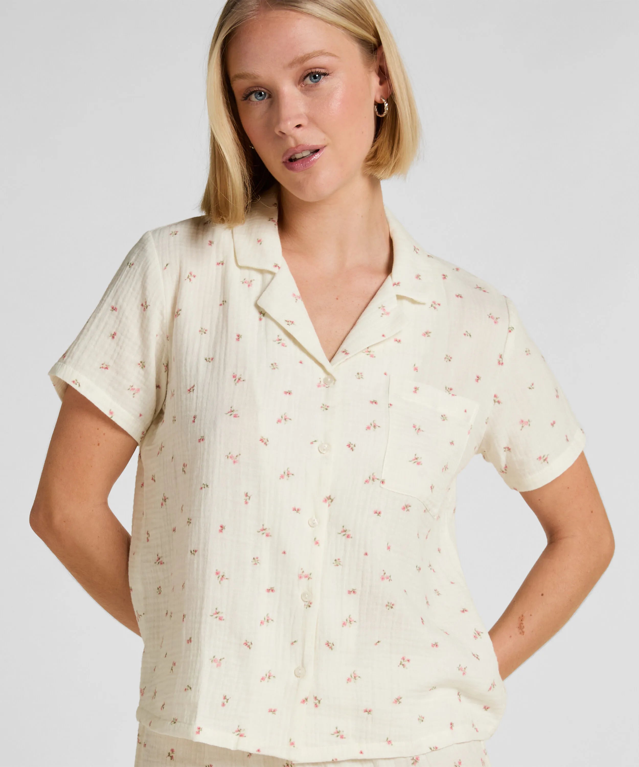 Hunkemoller White Women Muslin Jacket SKU: 304588_White Image 01