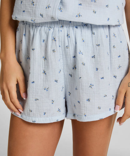 Hunkemoller Blue Women Muslin Short SKU: 304589_Blue Image 02