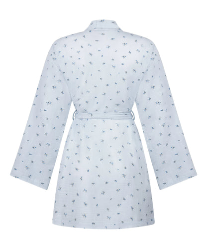 Hunkemoller Blue Women Muslin Robe Short SKU: 304591_Blue Image 05