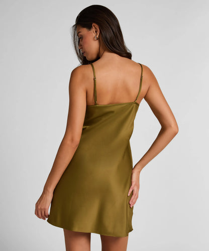 Hunkemoller Olive Drab Women Slipdress Lace SKU: 304600_Olive Drab Image 03