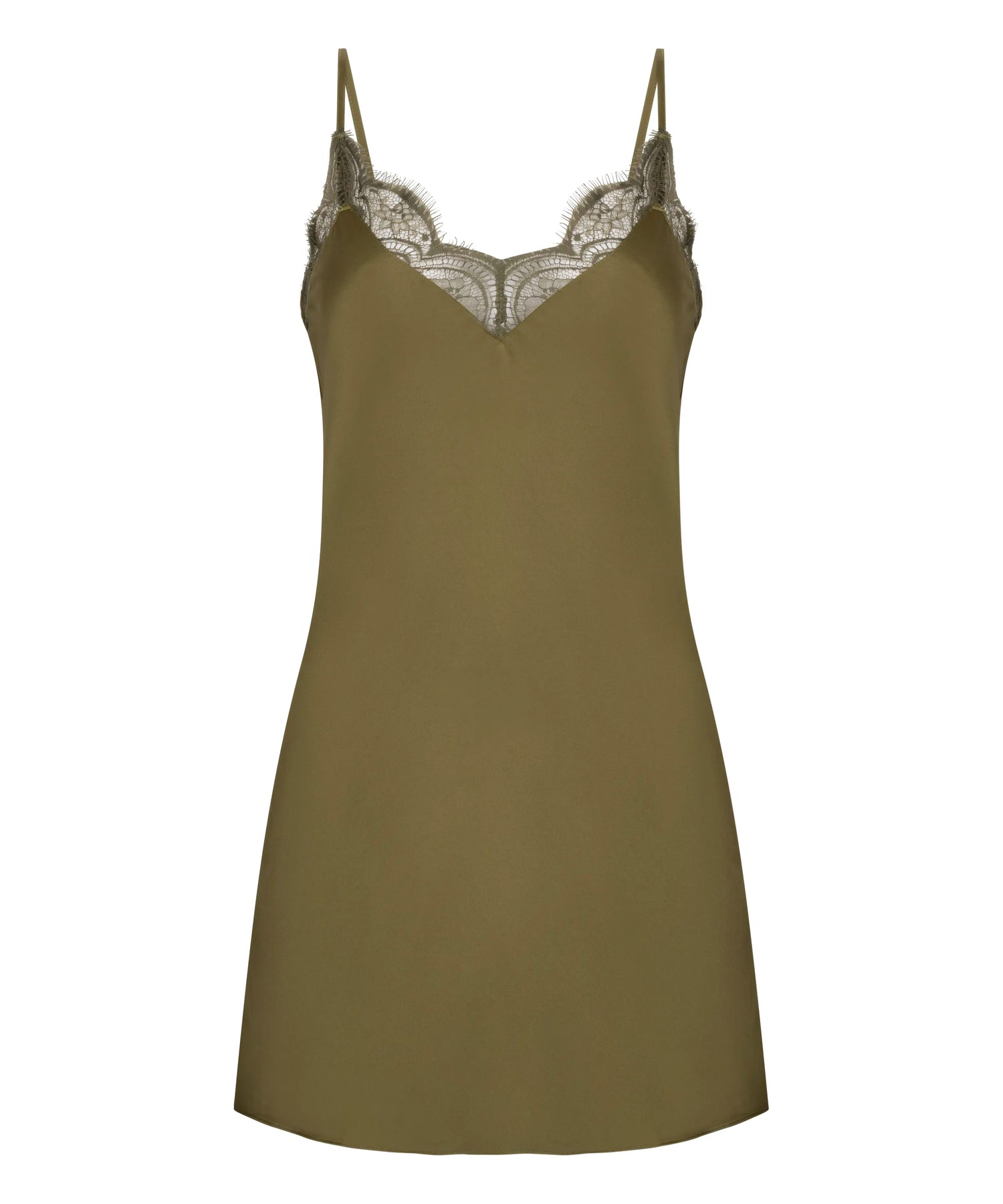 Hunkemoller Olive Drab Women Slipdress Lace SKU: 304600_Olive Drab Image 04