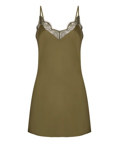 Hunkemoller Olive Drab Women Slipdress Lace SKU: 304600_Olive Drab Image 04