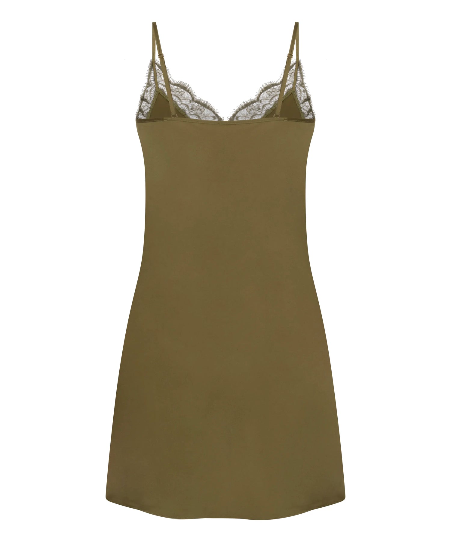 Hunkemoller Olive Drab Women Slipdress Lace SKU: 304600_Olive Drab Image 05