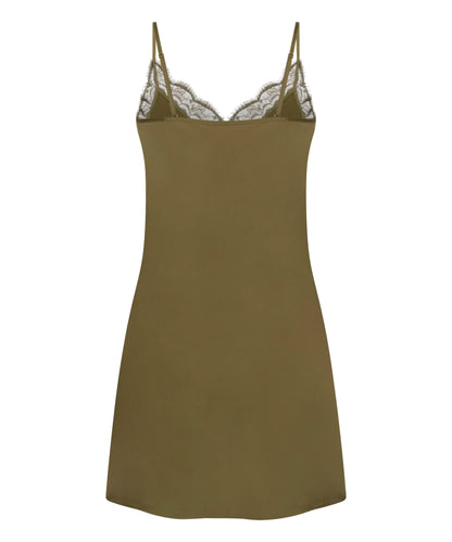 Hunkemoller Olive Drab Women Slipdress Lace SKU: 304600_Olive Drab Image 05