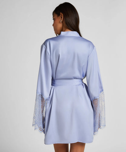 Hunkemoller Baby Lavender Women Satin Kimono SKU: 304602_Baby Lavender Image 03