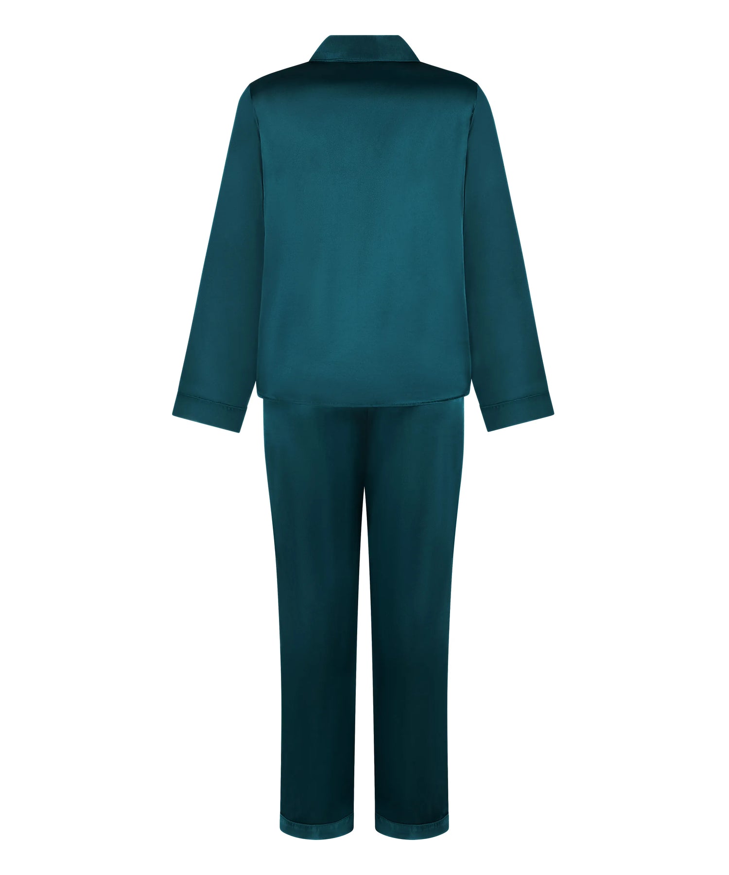 Hunkemoller Reflecting Pond Women Shiny Satin Pyjama Set SKU: 304612_Reflecting Pond Image 05