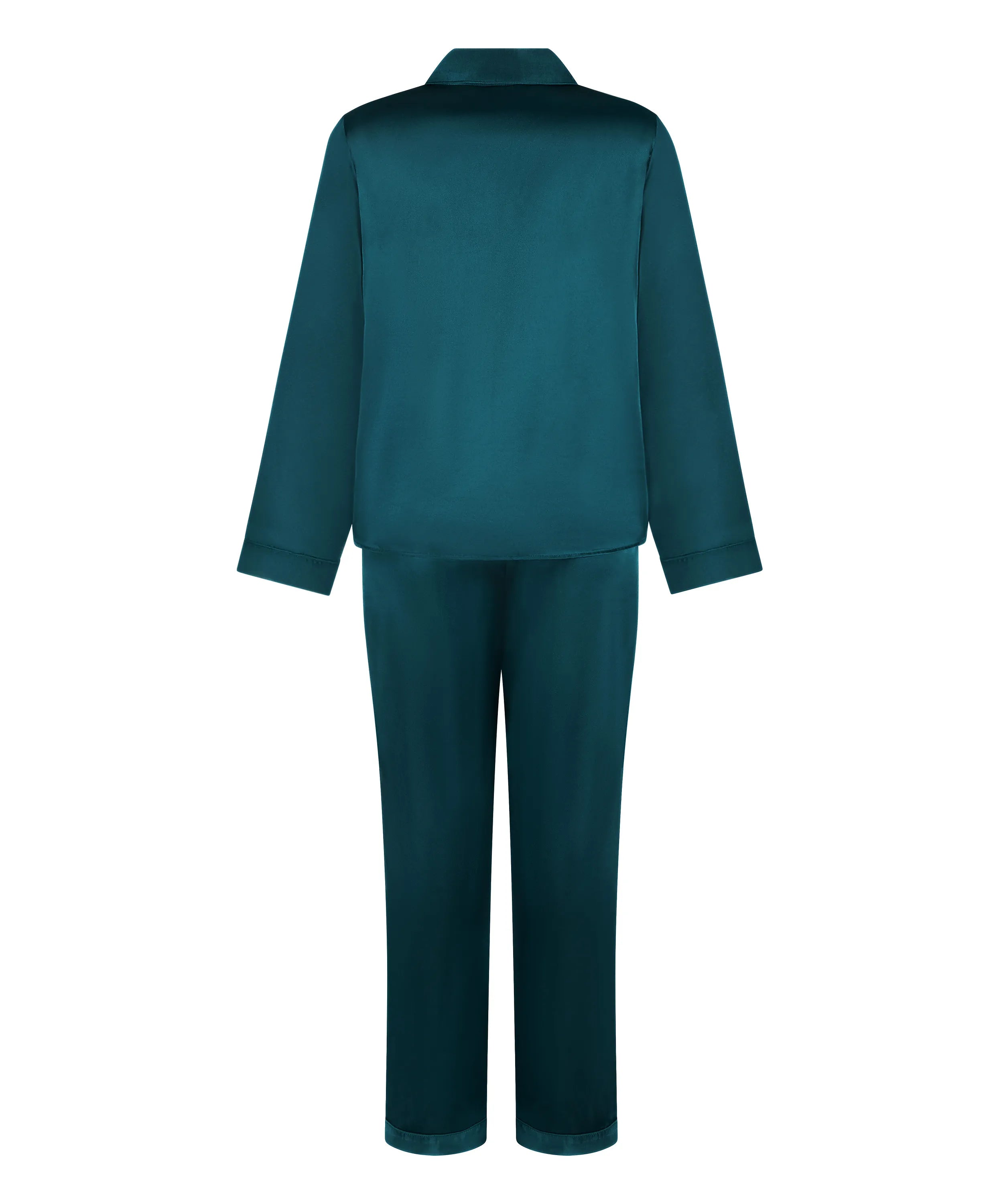 Hunkemoller Reflecting Pond Women Shiny Satin Pyjama Set SKU: 304612_Reflecting Pond Image 05