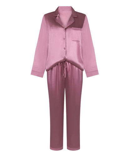 Hunkemoller Lilas Women Shiny Satin Pyjama Set SKU: 304613_Lilas Image 04