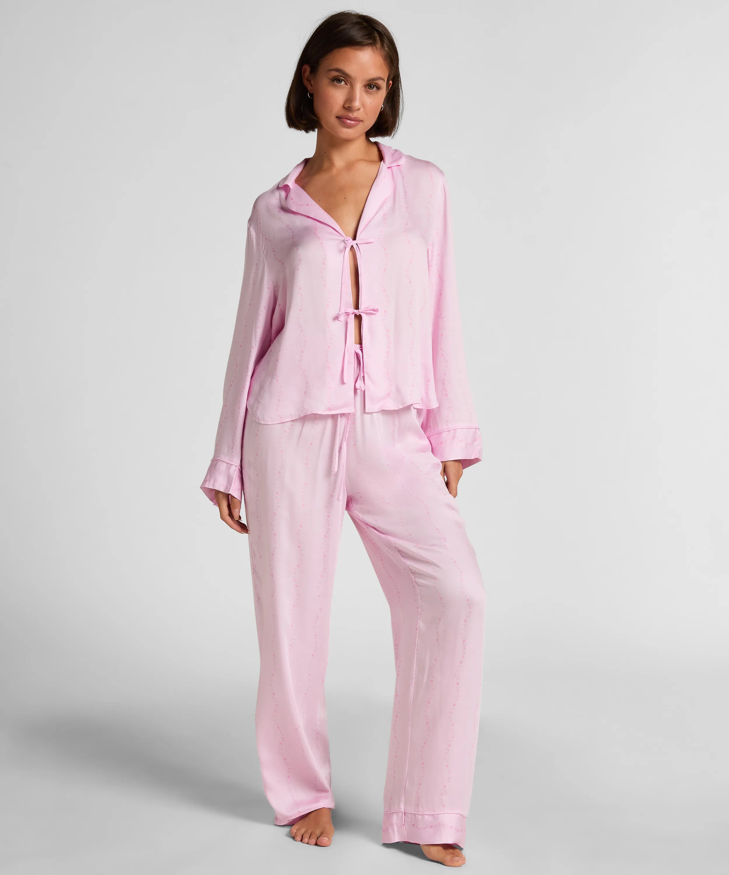 Hunkemoller Pink Lady Women Pyjama Set Woven Monchou SKU: 304614_Pink Lady Image 01