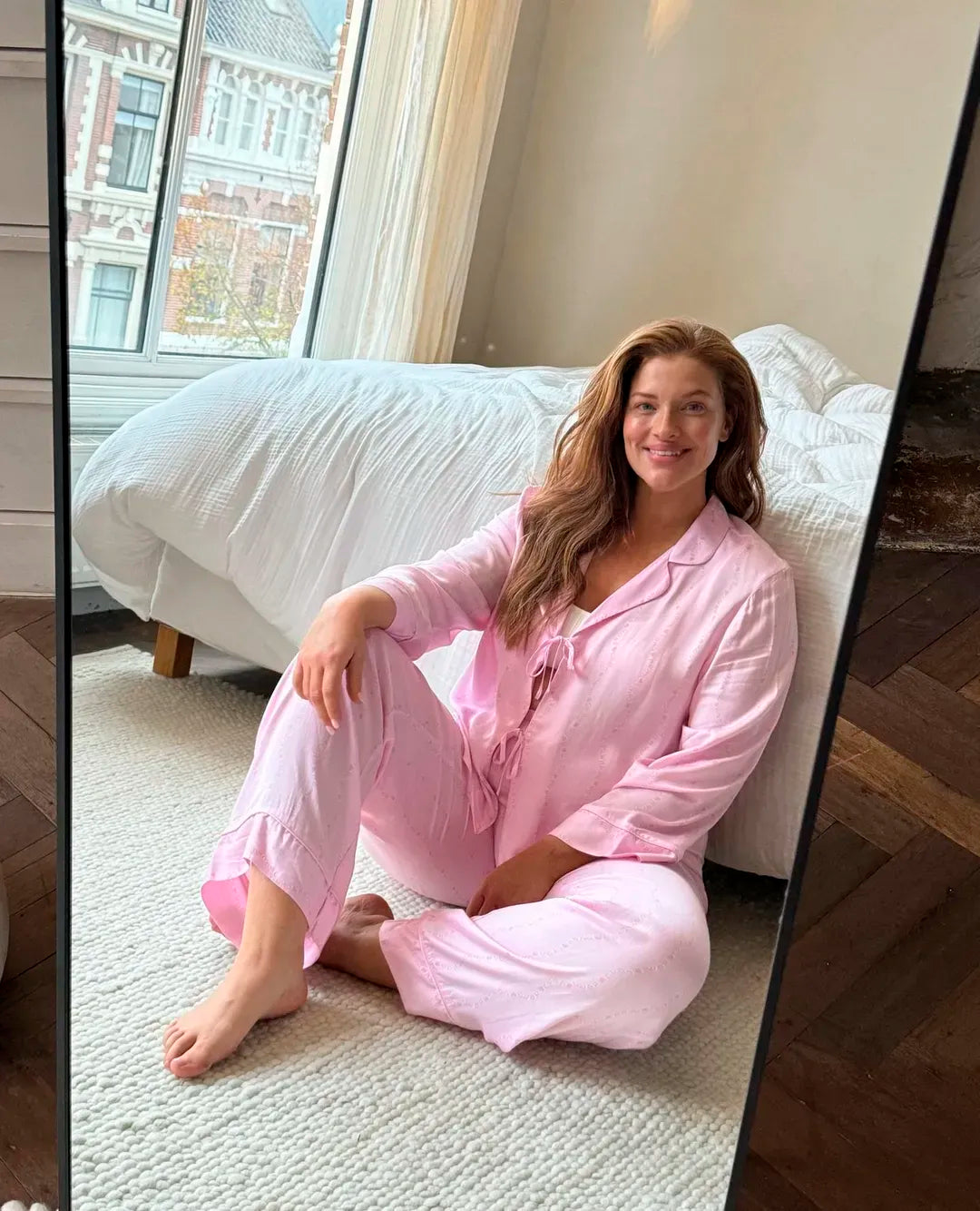 Hunkemoller Pink Lady Women Pyjama Set Woven Monchou SKU: 304614_Pink Lady Image 04