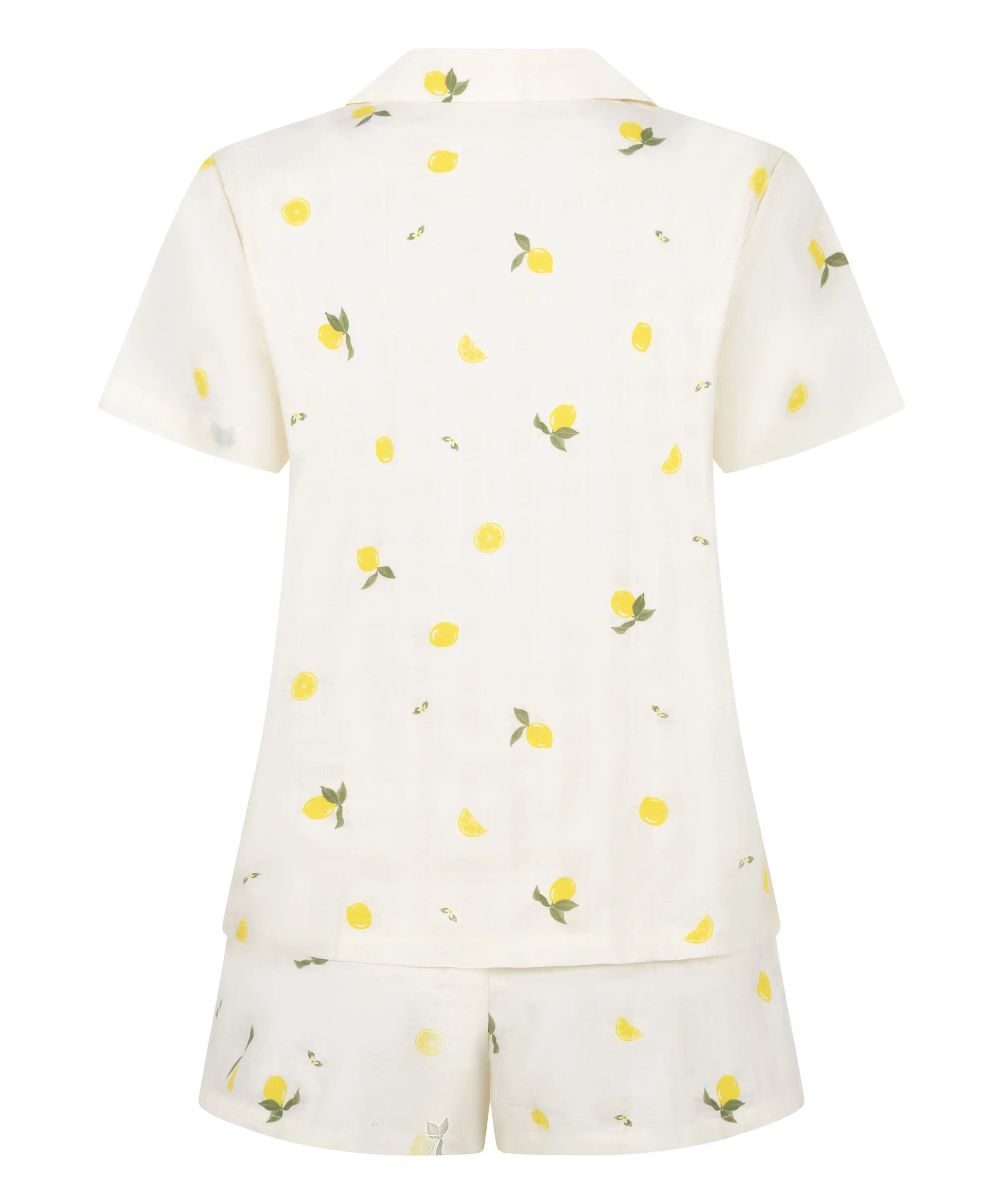 Hunkemoller White Women Lemon Pyjama Set SKU: 304619_White Image 05