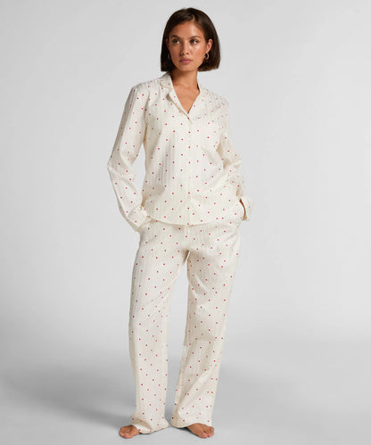 Hunkemoller Gardenia Women Pyjama Set Cotton Hearts SKU: 304621_Gardenia Image 01