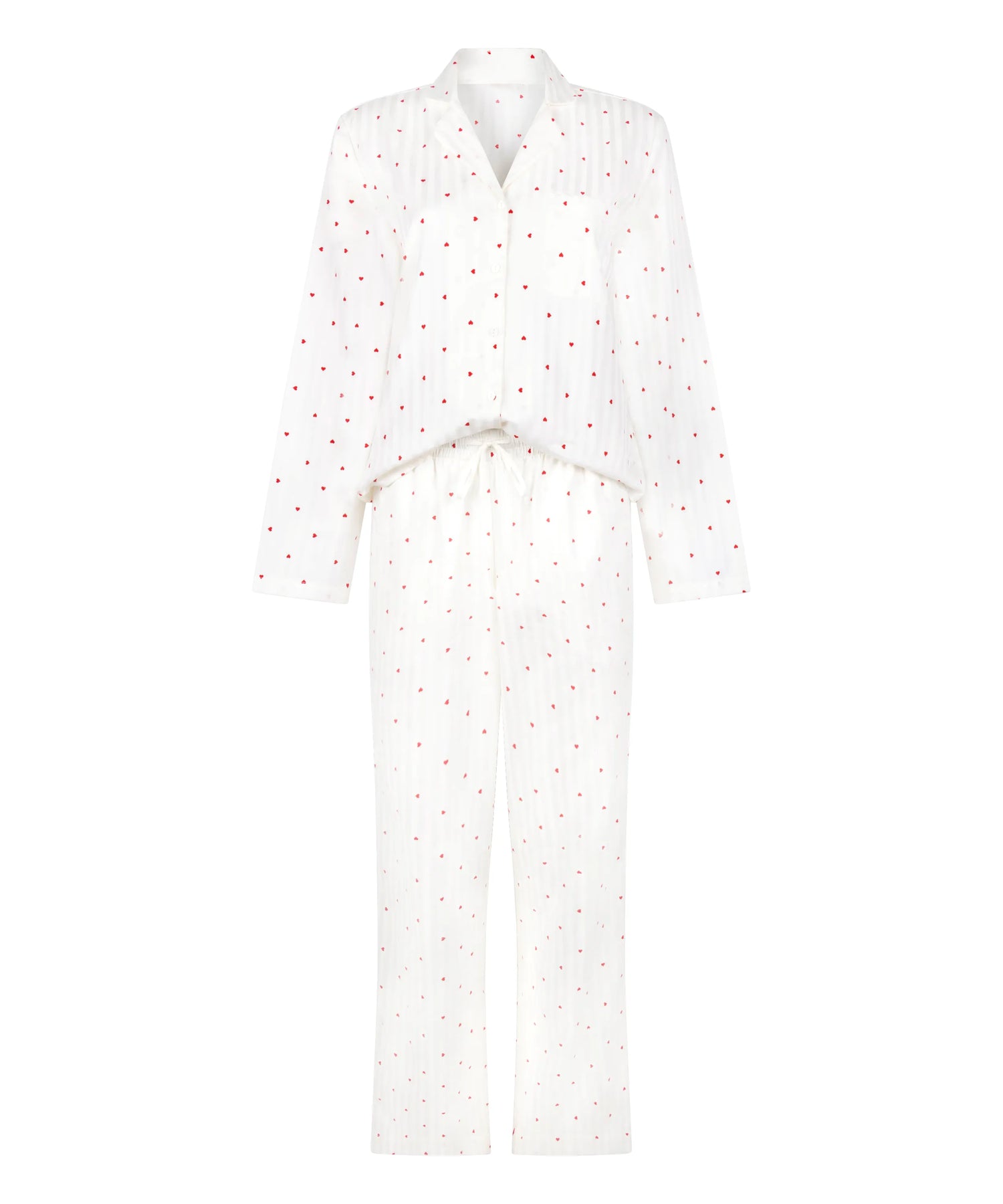Hunkemoller Gardenia Women Pyjama Set Cotton Hearts SKU: 304621_Gardenia Image 04