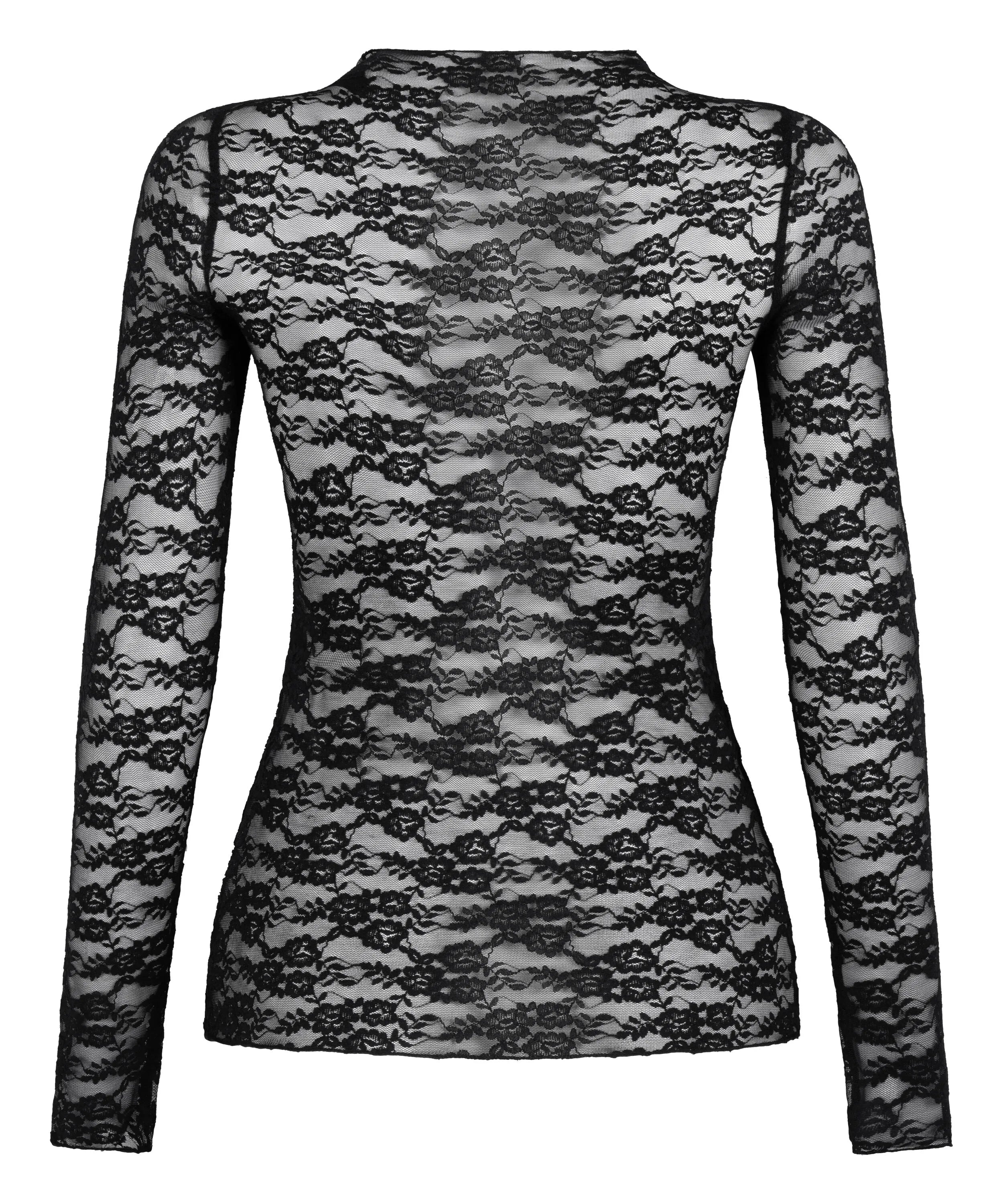 Hunkemoller Black Women Allover Lace Top SKU: 304626_Black Image 06