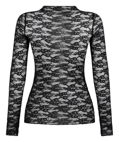 Hunkemoller Black Women Allover Lace Top SKU: 304626_Black Image 06