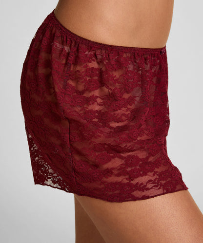 Hunkemoller Red Women Allover Lace Short SKU: 304630_Red Image 02