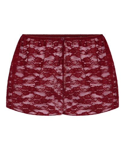Hunkemoller Red Women Allover Lace Short SKU: 304630_Red Image 04