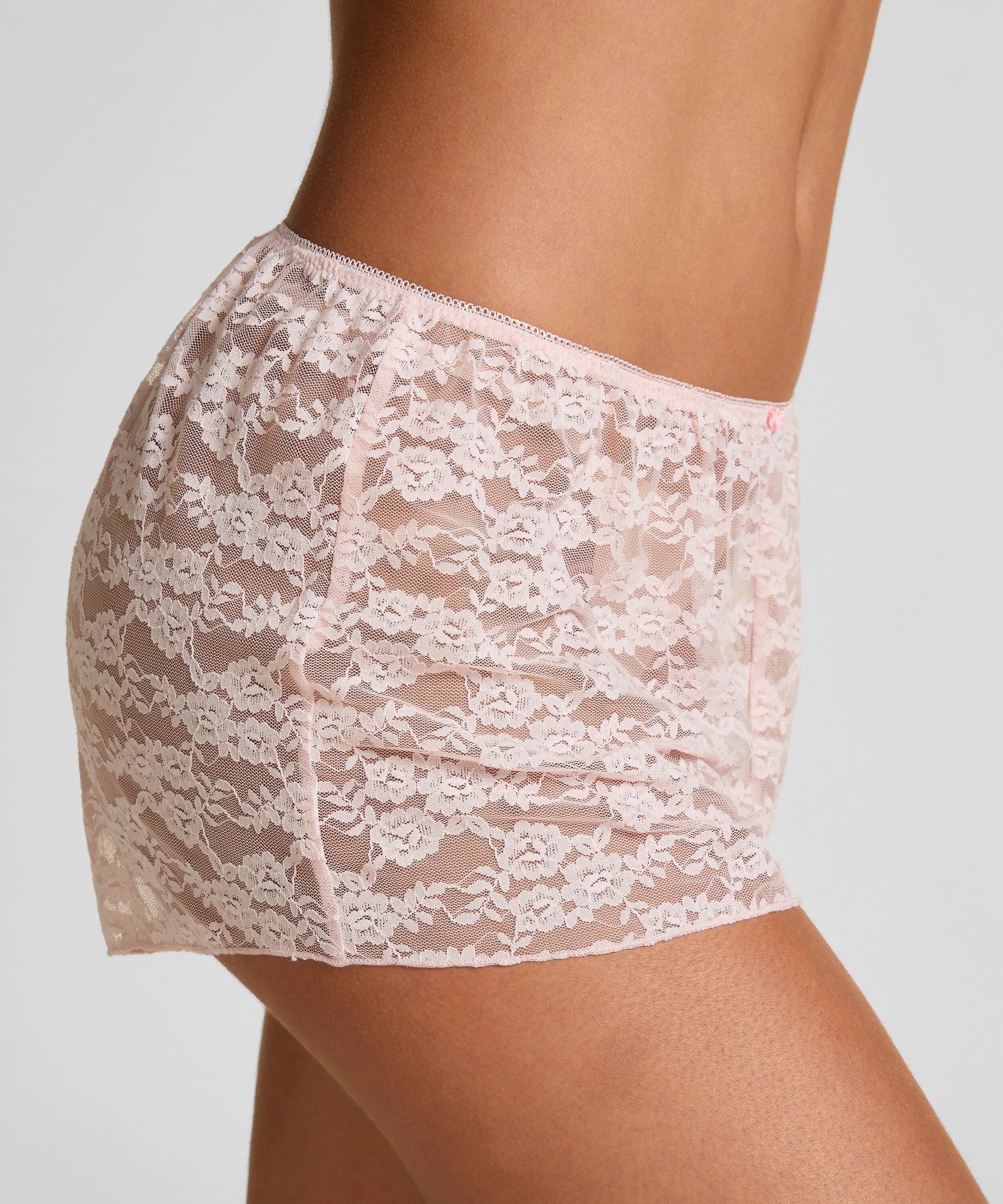 Hunkemoller Pink Women Allover Lace Short SKU: 304631_Pink Image 02