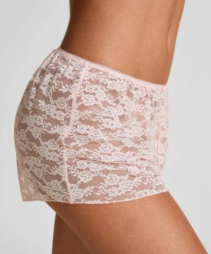 Hunkemoller Pink Women Allover Lace Short SKU: 304631_Pink Image 02